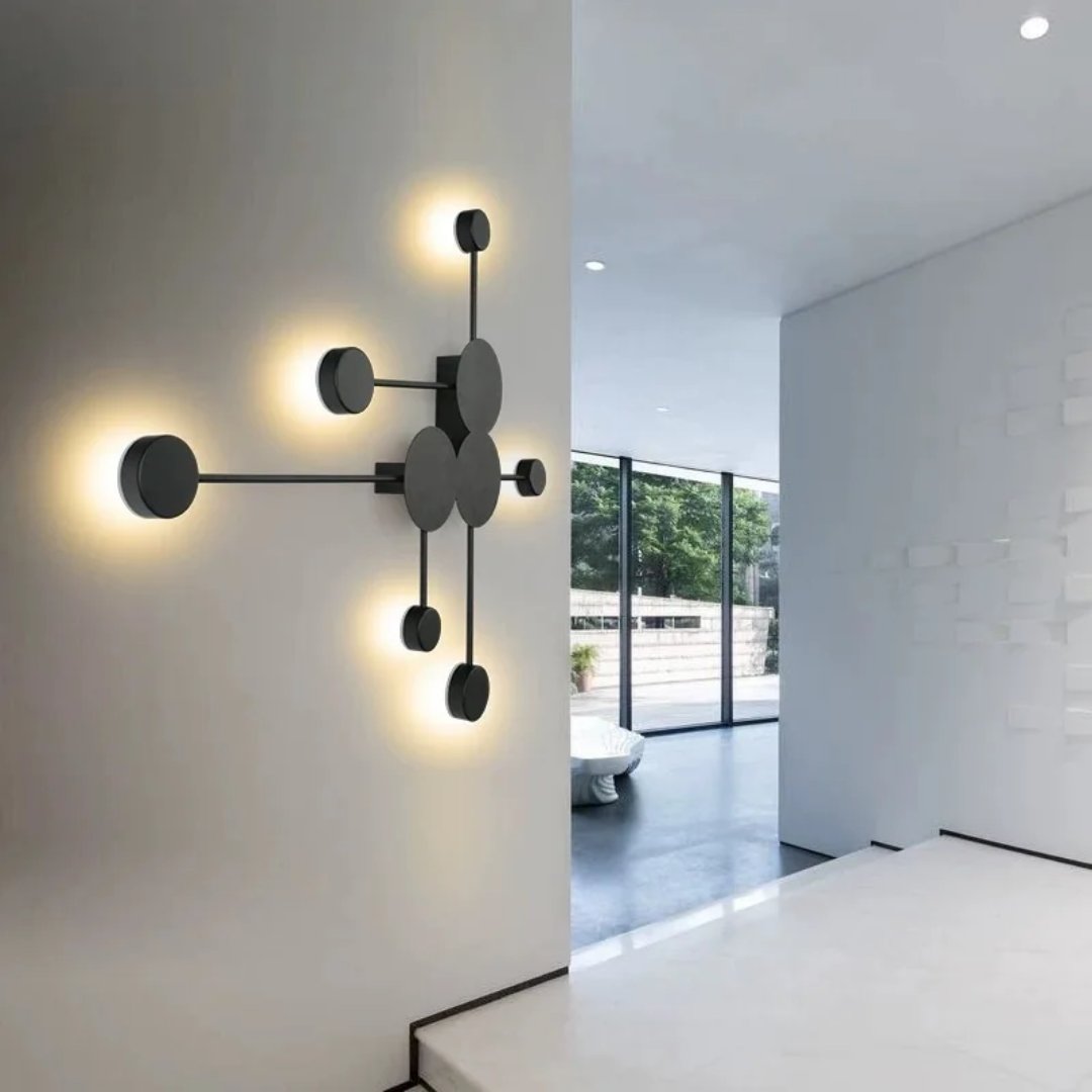 BethansTech's tweet photo. A playful constellation of light—sleek black lines and glowing orbs dancing across the wall like a modern piece of art. ✨.
#Bethanstechnologies 
#RepotiYaTume https://t.co/4LCNH42F4P