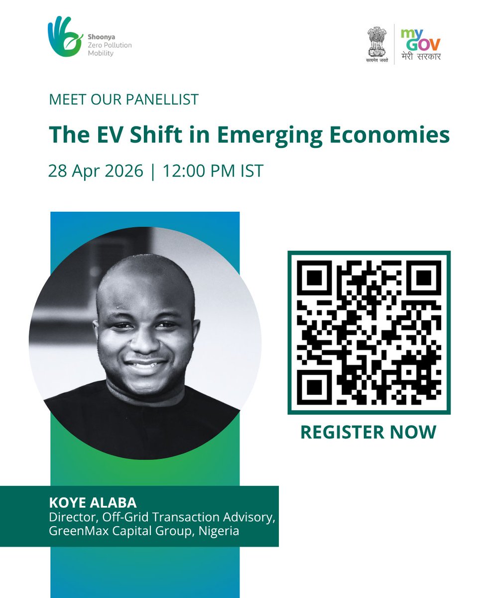 Shoonya_India's tweet image. #MeetThePanel: Koye Alaba is the Director of Off-Grid Transaction Advisory at @GreenMaxCapital, a firm advancing investment in #CleanEnergy in emerging markets. Thrilled to learn from his decade-long journey in this sector at our next webinar! Register: tinyurl.com/bdf7t8k8