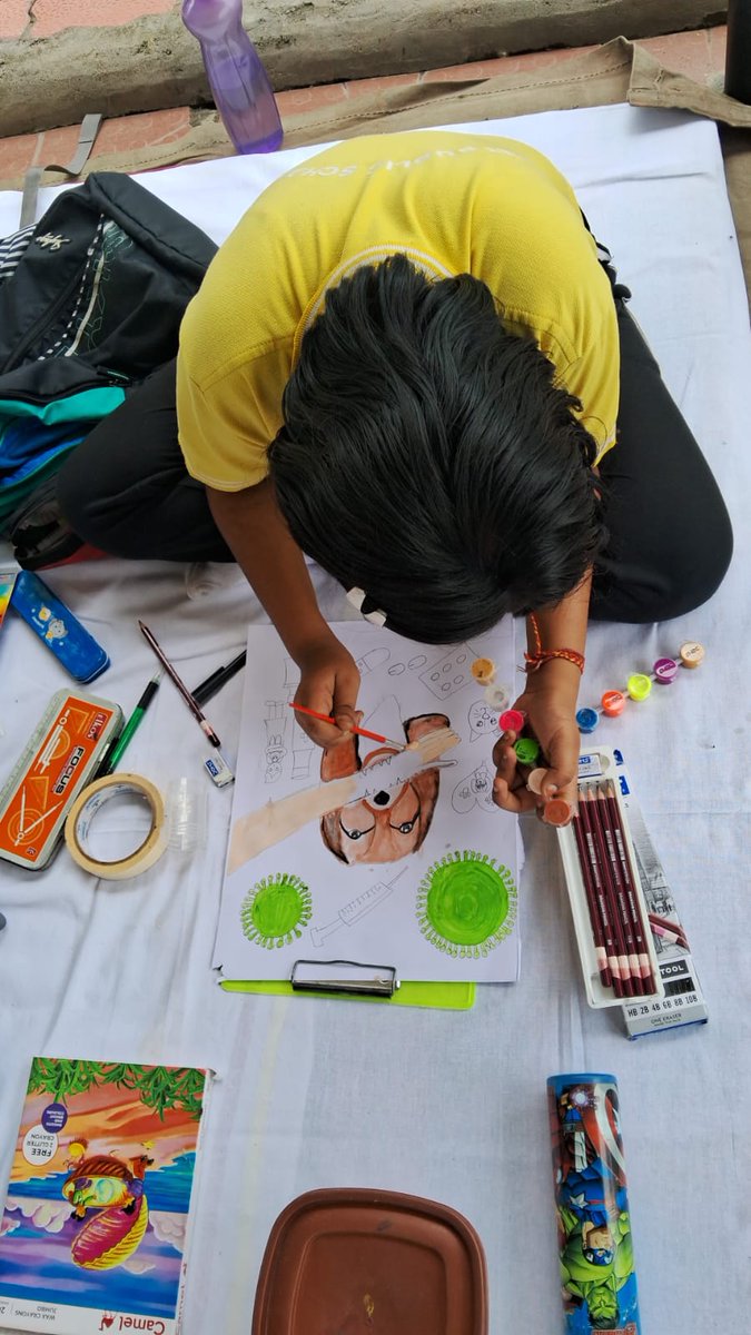 APSMISSAMARI's tweet photo. Celebrating creativity on World Veterinary Day 2026! 🎨
Our middle school students participated in a vibrant painting competition organised by 2 AFVH, expressing their care and compassion for animals.#APS #Blazingsworddivision
#EasternCommand 
#APSMissamari #AWES 
#GajrajCorps https://t.co/AqSfueqGY5