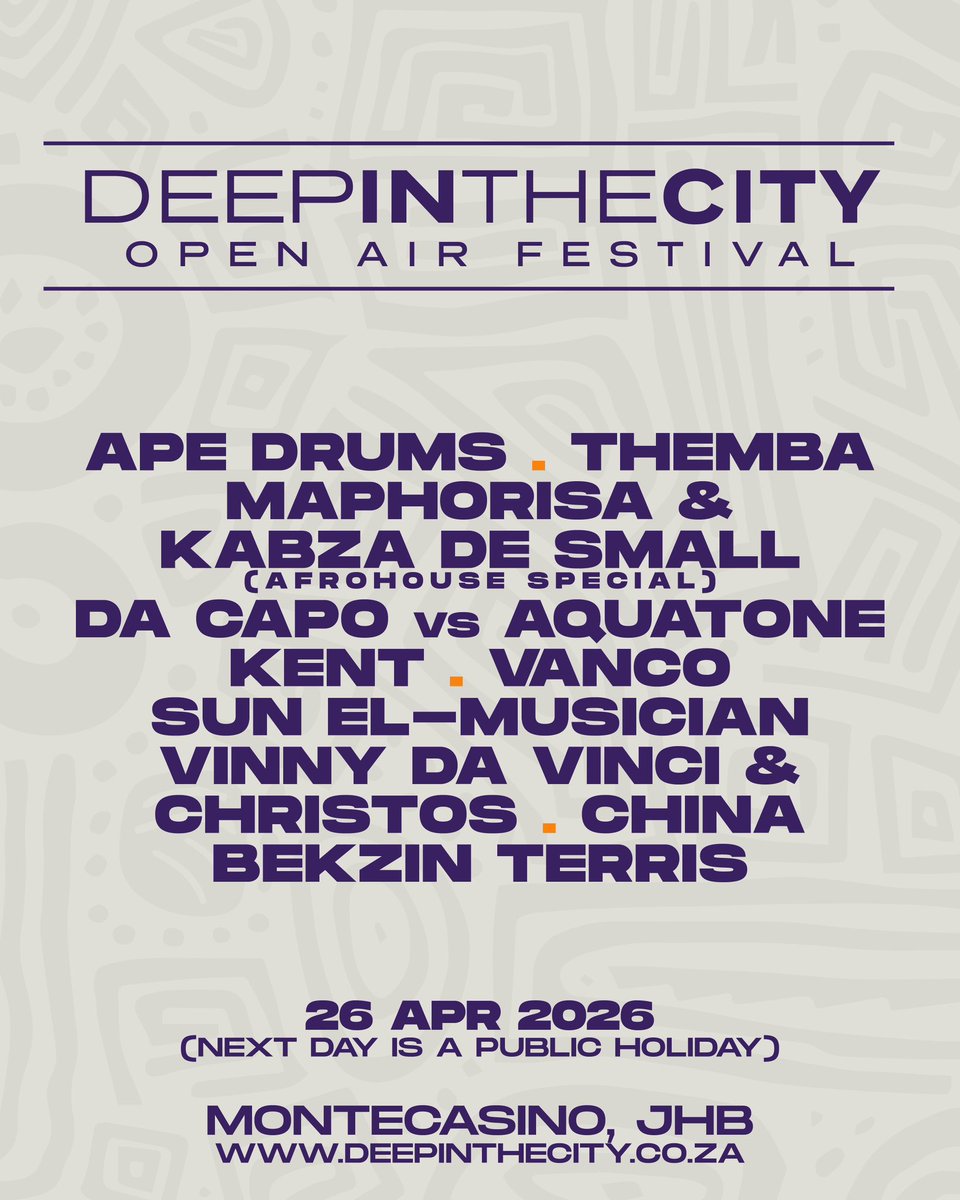 deep_inthecity's tweet image. The lineup is packed. The floor is waiting.
Who are you showing up for?

#DeepInTheCity | 26 April | @MONTECASINOZA