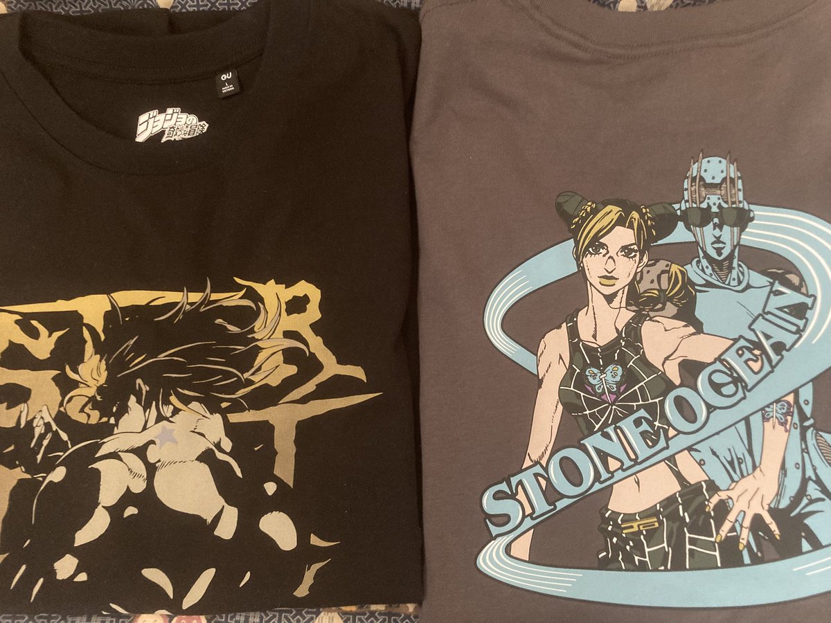 WRYYYYYovy's tweet photo. ジョジョGUコラボTシャツ買えた！
本当は全部欲しいけど金欠だから2着だけ
イギーの人気スゴすぎ！ https://t.co/KycL19W578