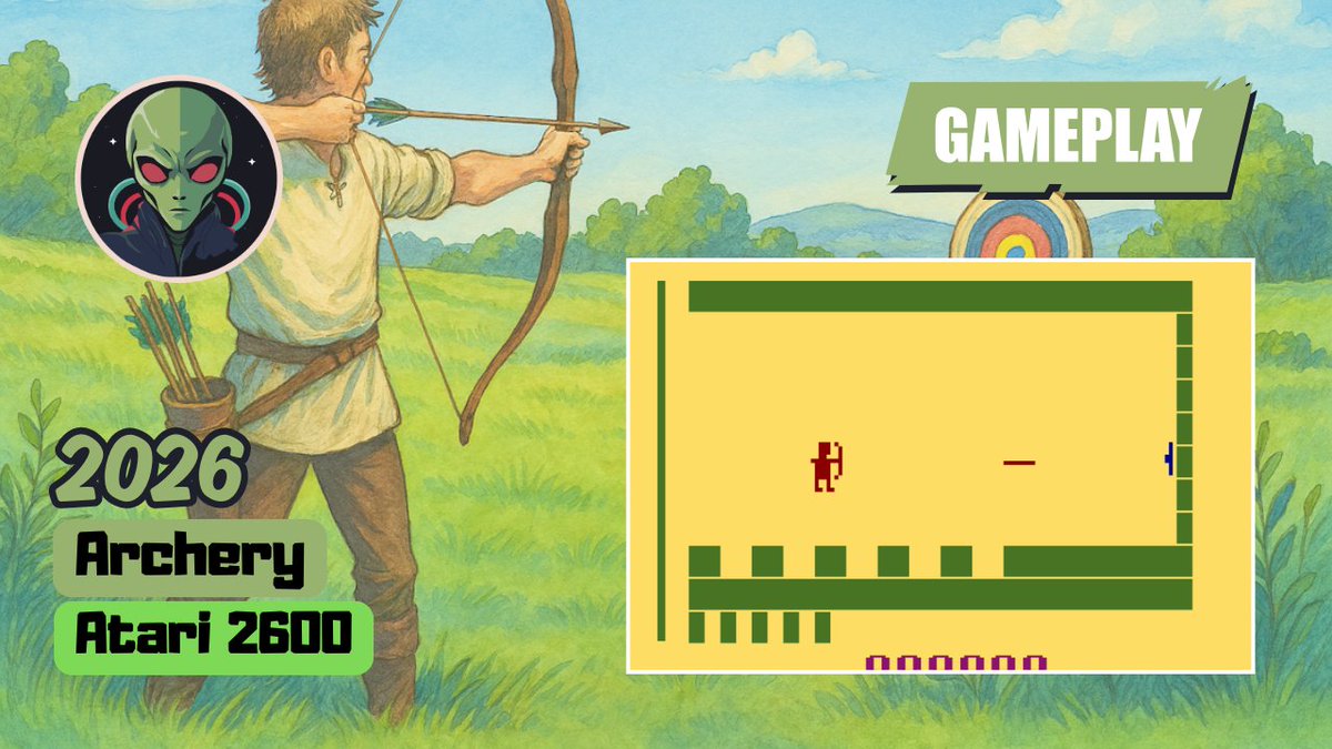 brewotakumag's tweet image. Shooting arrows is not easy, especially on the Atari 2600. Patience and precision should be amongst your skills. @Atari2600GM 

YT: youtu.be/u3SDdl18mgs
DL: marc-vittorini.itch.io/archery

#atarivcs #atari2600 #game #gameplay #homebrew #archery