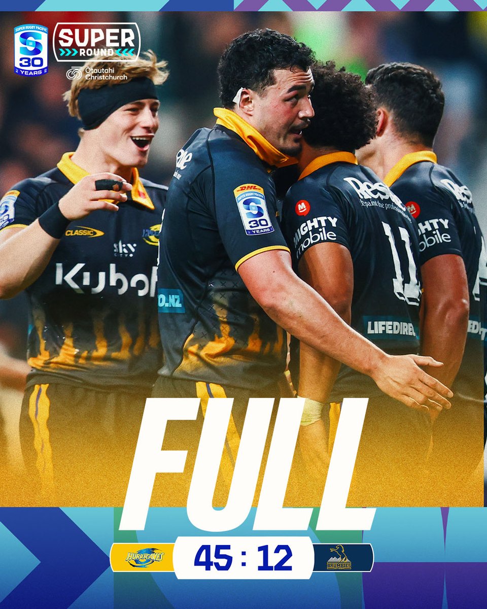 SuperRugby's tweet image. A Super Round W for the @Hurricanesrugby after a clinical performance in Christchurch 👏

#SuperRugbyPacific #SuperRound #HURvBRU️