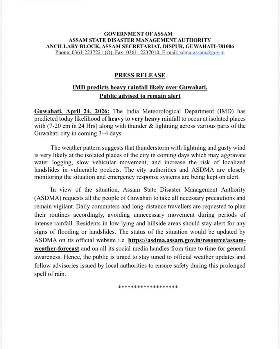 Chief Secretary, Assam tweet media