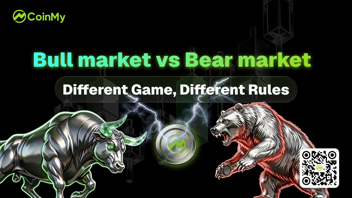 CoinMyX's tweet image. 🐂 Bull vs 🐻 Bear: diff rules

BULL:
→ Profits on way up
→ Cut lev on rise
→ Exit plan first

BEAR:
→ Cash = position
→ Spot &amp;gt; lev
→ Accumulate, no gamble
→ Best = no trade

Both opps.
Most know only 1.

Save for switch! 🔄

#BullMarket #BearMarket #Coinmy