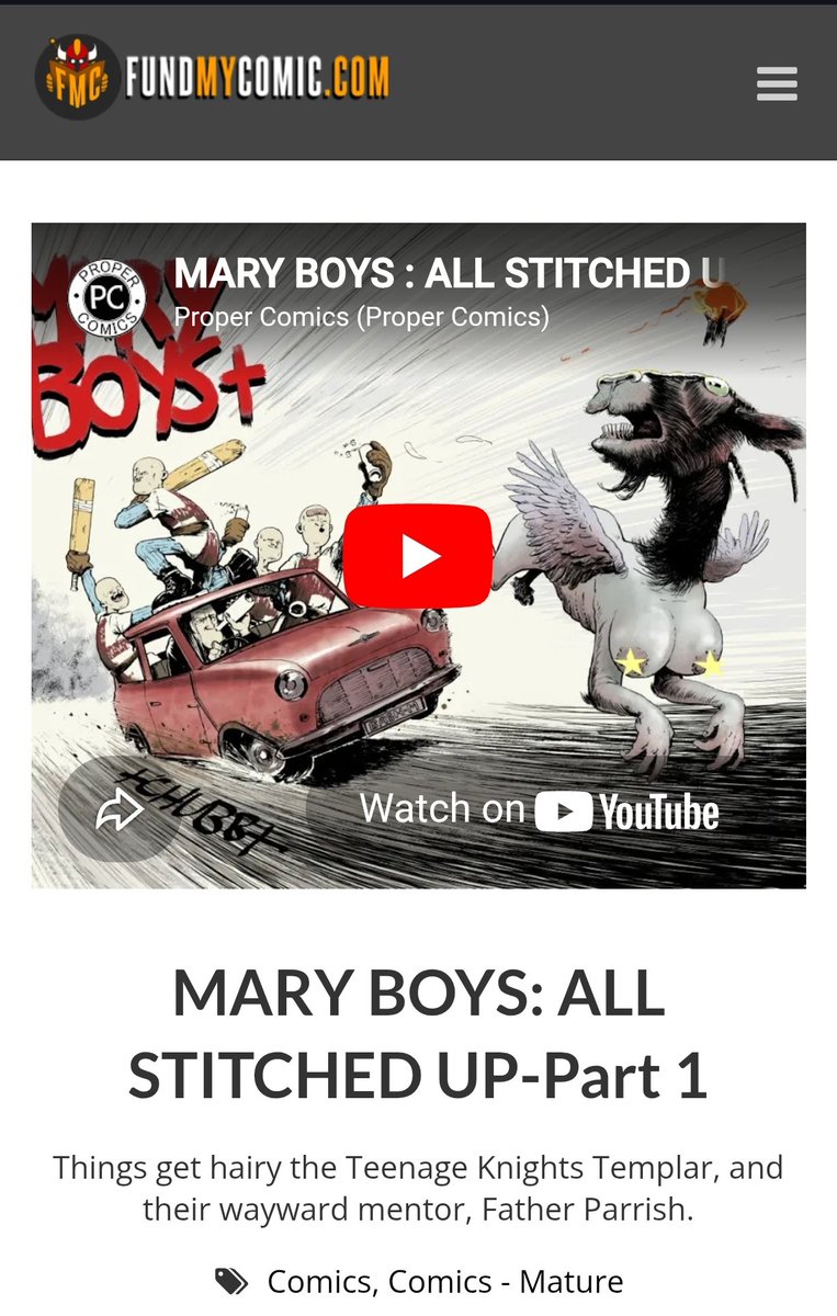 Lutoslava's tweet photo. Don't like the new Indiegogo? I get it. 
'Mary Boys: All Stitched Up' Part 1 is now live on FundMyComic!
https://t.co/5xJ7fQxyRn
#fundmycomic
@fundmycomic https://t.co/JnyWRibHwa