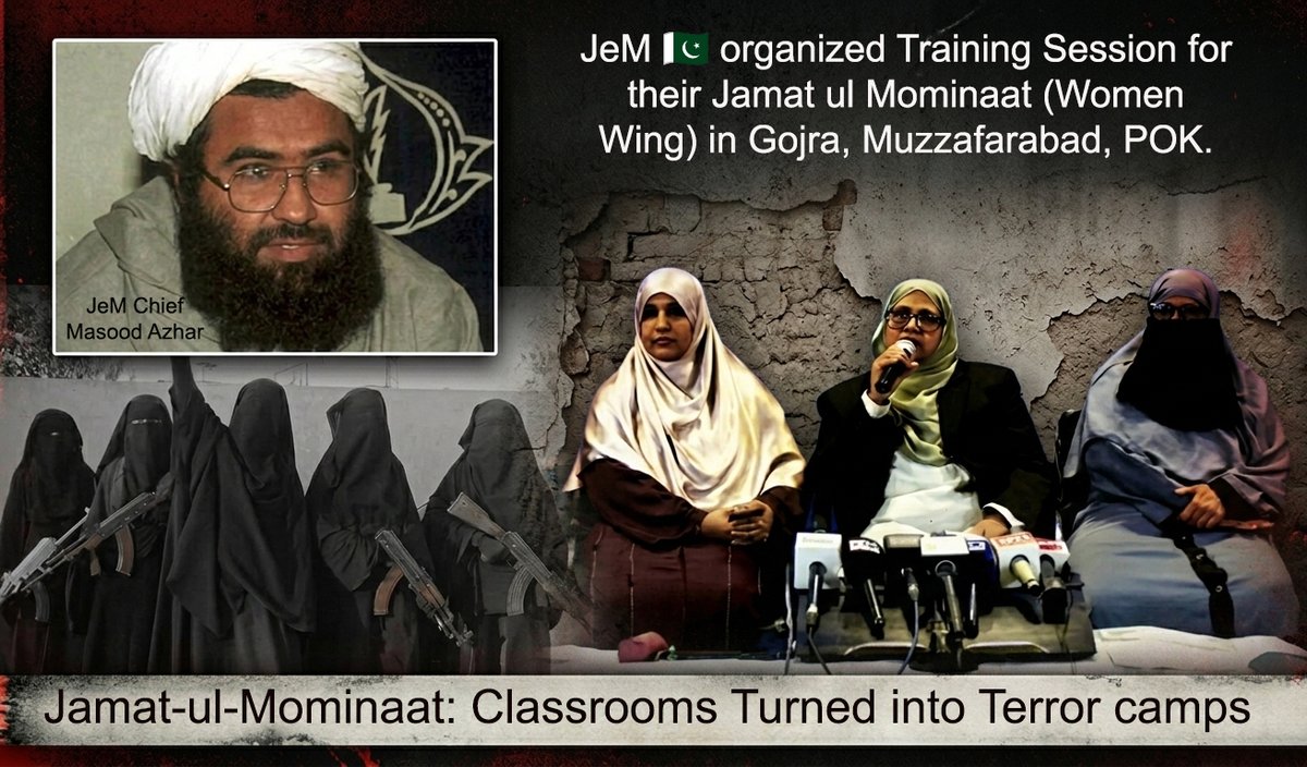 khan689104's tweet photo. Masood Azhar's JeM is exploiting vulnerable women in #POK, replacing education with extremism. These ‘training sessions’ are just another step in Pakistan’s strategy to fuel terror. #JeM #PakistaniTerror #Bangladeshis #HMDVibe2OnFlipkart #TelanganaRashtraSena #WorldMalariaDay https://t.co/c5e9QAgCUO