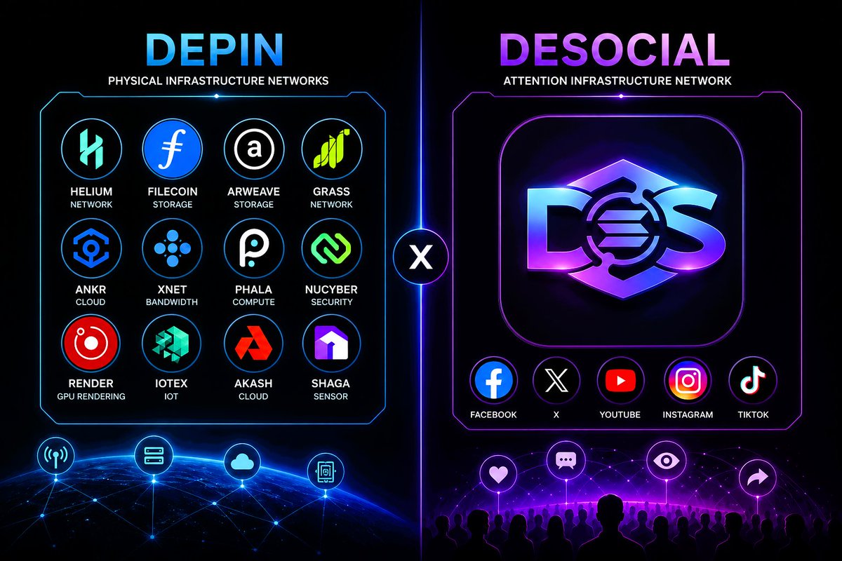 DeSocial_app's tweet photo. 2023 :DePIN made hardware productive  
2026 : DeSocial makes attention productive   

Still early👀 https://t.co/25O2boTM1p