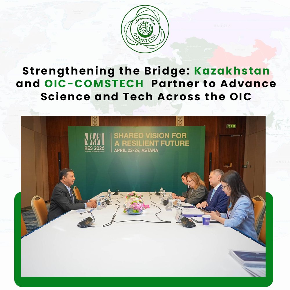 OIC_COMSTECH's tweet photo. H.E. Prof. Dr. M. Iqbal Choudhary (C.G. OIC-COMSTECH) met H.E. @SayasatNurbek  at the Regional Ecological Summit 2026 Astana
Focus on boosting education science &amp; tech collaboration joint research tech transfer &amp; sustainable development
@KazEmbassyPK
@PakinKazakhstan https://t.co/voKSklw9kA
