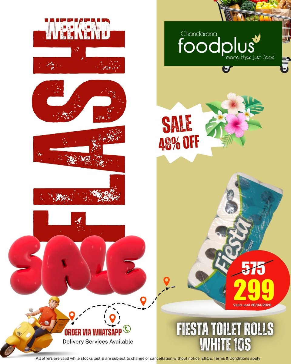 ChandaranaSuper's tweet image. Saturday morning just got a major glow-up! ✨ Our Flash Sale is still sizzling, so grab a trolley and snag the weekend’s best deals before they vanish. Shop smart, eat better! #SaturdaySavings #FlashSale #MBVIPChandarana310127 🛒🔥🍳