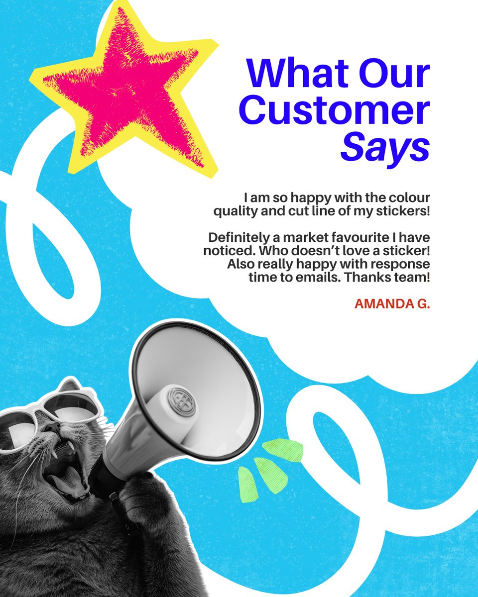 StickerooAu's tweet image. Aw cheers Amanda, you're a legend! 🥹  This is why we love printing stickers for people like you.

#Stickeroo #CustomStickers #StickerPrinting #HappyCustomer #SmallBusinessAU #CustomerLove