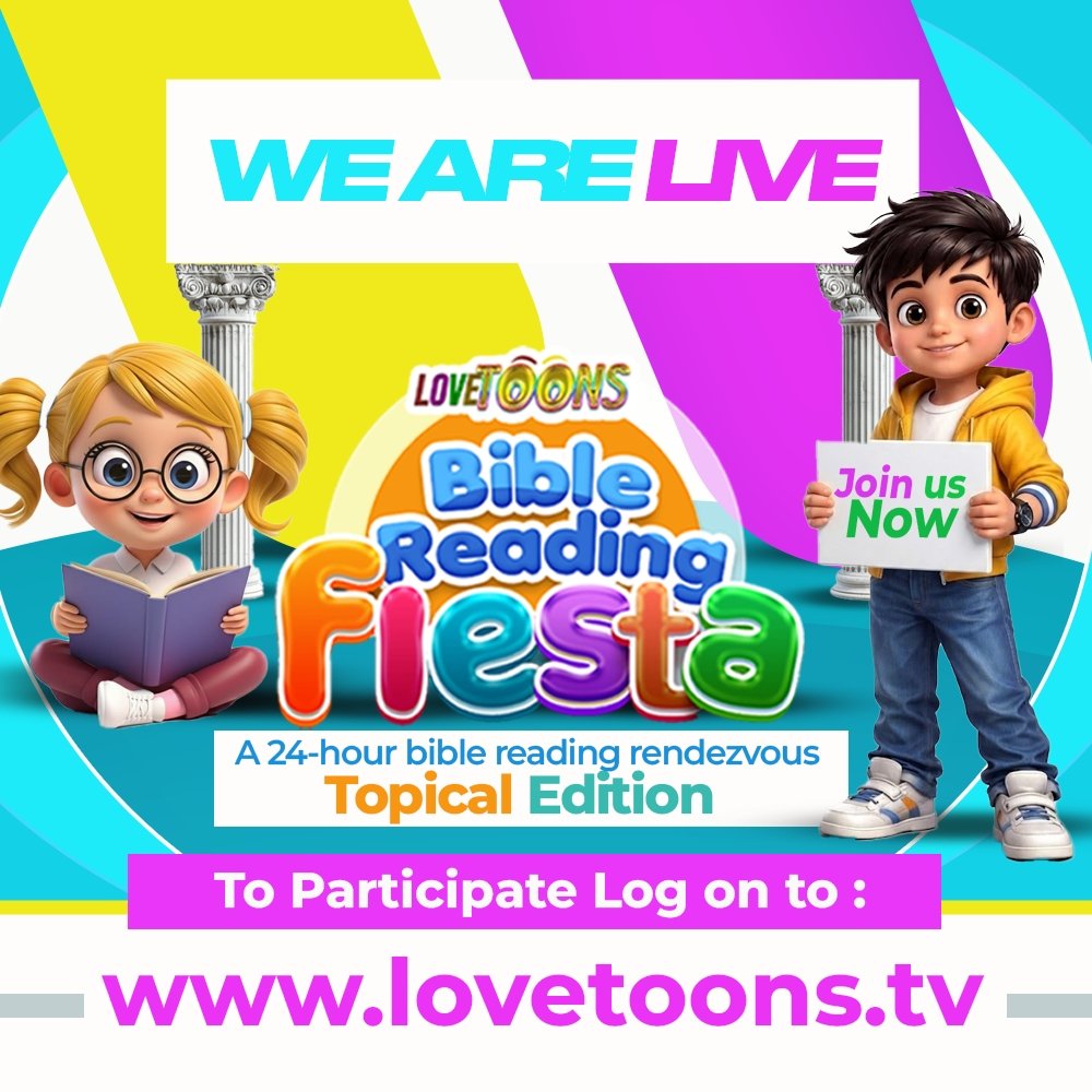 Lovetoons4kids's tweet photo. WE ARE LIVE!
πππππππππ π½ππ½ππ πππΌπΏπππ ππππππΌA...24-Hour Bible Reading Rendezvous... TOPICAL EDITION
To participate, visit: https://t.co/uGudU0yogn
#lovetoonstv
#lbrf
#lovetoonsbiblereadingfiesta https://t.co/wXxDGR50eN