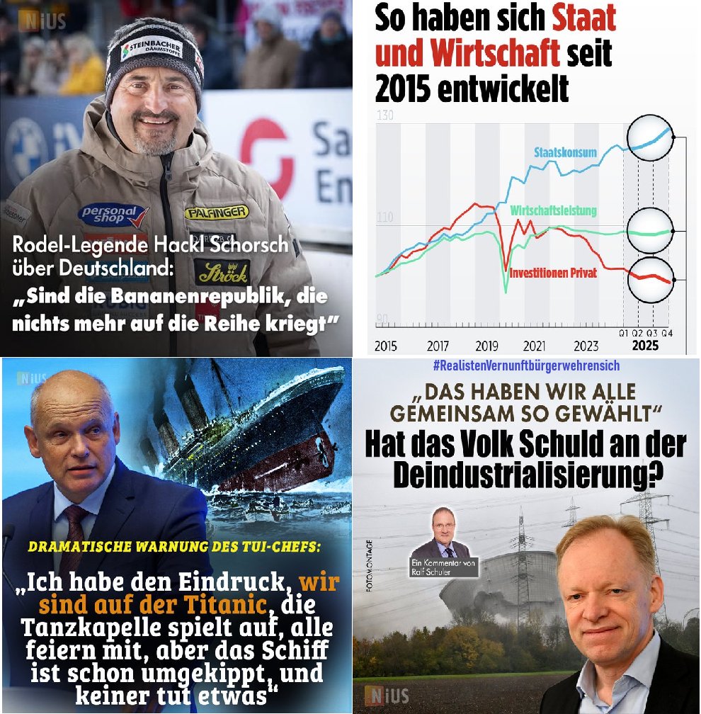 reimund15's tweet image. Wer sagt denn, dass die Parteienlandschaft der Bundesrepublik Ewigkeitsgarantie beanspruchen kann?

Die #Bürger könnten sich ja auch von fähigeren Leuten vertreten lassen als von dem schlechten #Personal der #Parteien?

Die Steigerung der Unfähigkeit nach den Regierungen von