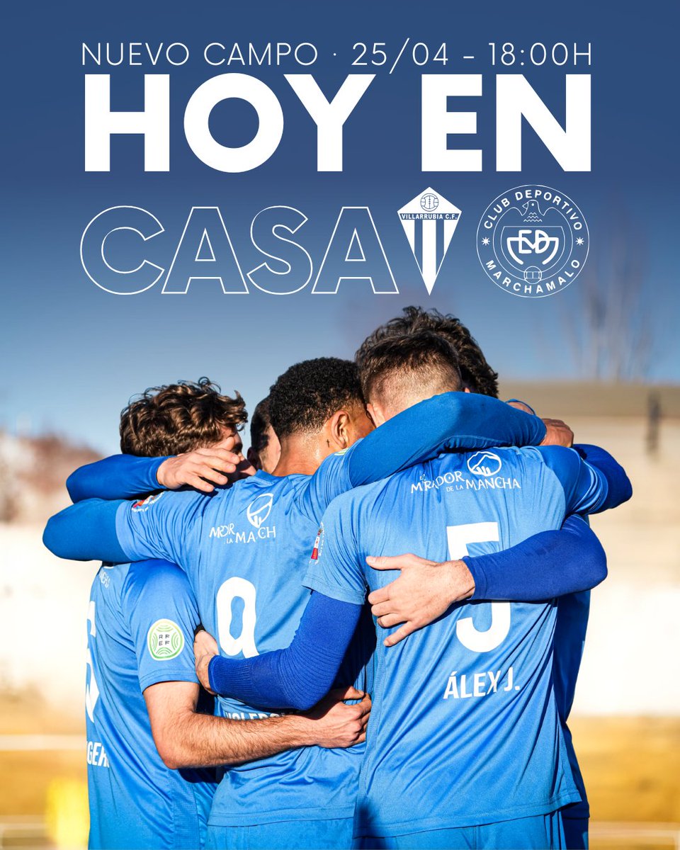 VXVILLARRUBIACF's tweet photo. 🔵 MATCHDAY 🏟️

Hoy jugamos en casa
🆚 C.D. Marchamalo
🕕 18:00 h | 📍 Nuevo Campo
Jornada 32

#SeguimosLatiendo 💙⚽ https://t.co/ZzJZLvPpP3