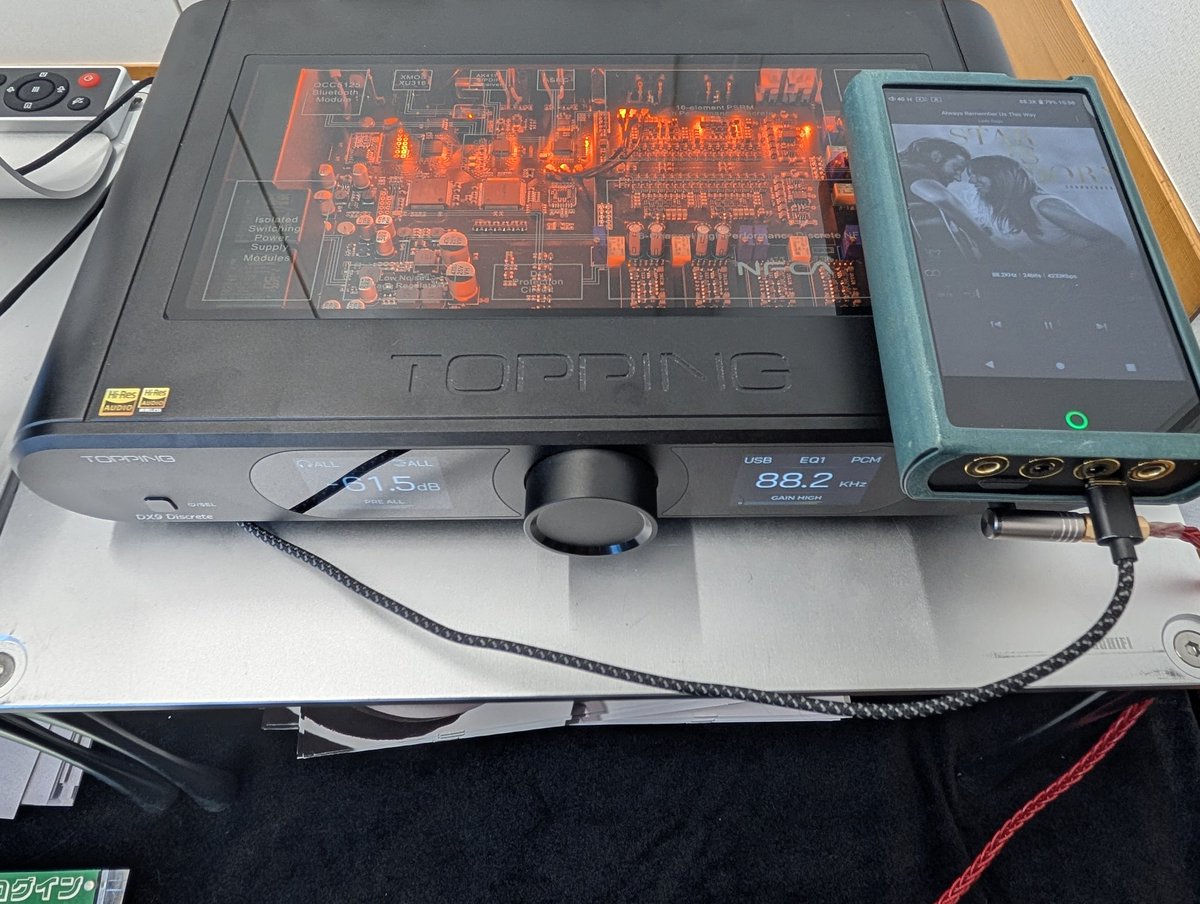 RootsJCG10's tweet image. TOPPING DX9 Discrete試聴中
23万とのことですが中々良きですねぇ。
#TOPPING