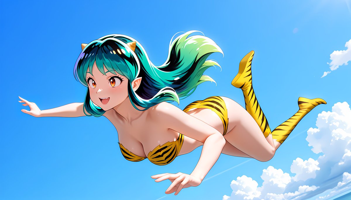飛行形態：スロー ラムちゃん！ #AIイラスト︎ #AIart #Lum #うる星