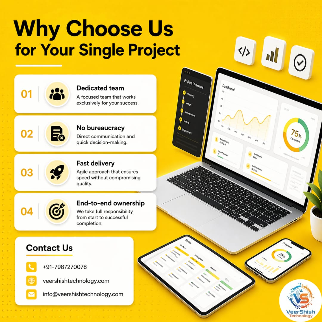 VeershishI74899's tweet image. One Project. Zero Chaos. Maximum Speed. Complete Ownership Delivered Seamlessly
Contact Us:
📞 +91-7987270078
🌐 veershishtechnology.com
✉️ info@veershishtechnology.com

#TechSolutions #ProjectDelivery #AgileExecution #DigitalTransformation #StartupSupport #BusinessGrowth