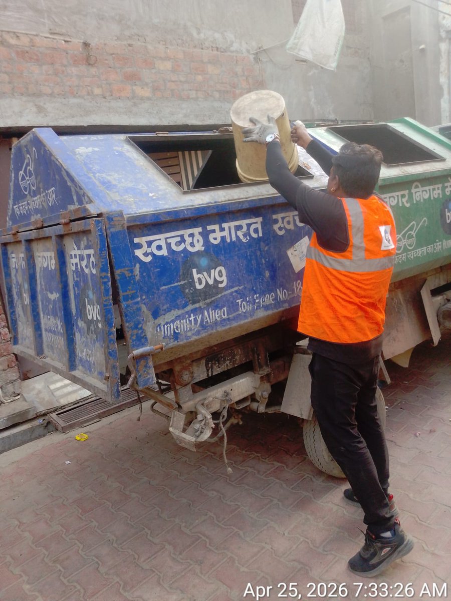 BvgDoor's tweet photo. 25-APRIL-2026 Glimpses from today's D2D Waste Collection from various Wards of MEERUT.
@aroma_shail @DmMeerut @CMOfficeUP
@nsameerut @SBM_UP @SwachSurvekshan @SbmMeerut @HarikantAhluwa1
@LKBajpaiBJP @isomendratomar
@arungovil12 @MrtNagarNigam https://t.co/nBqVdoCJyb