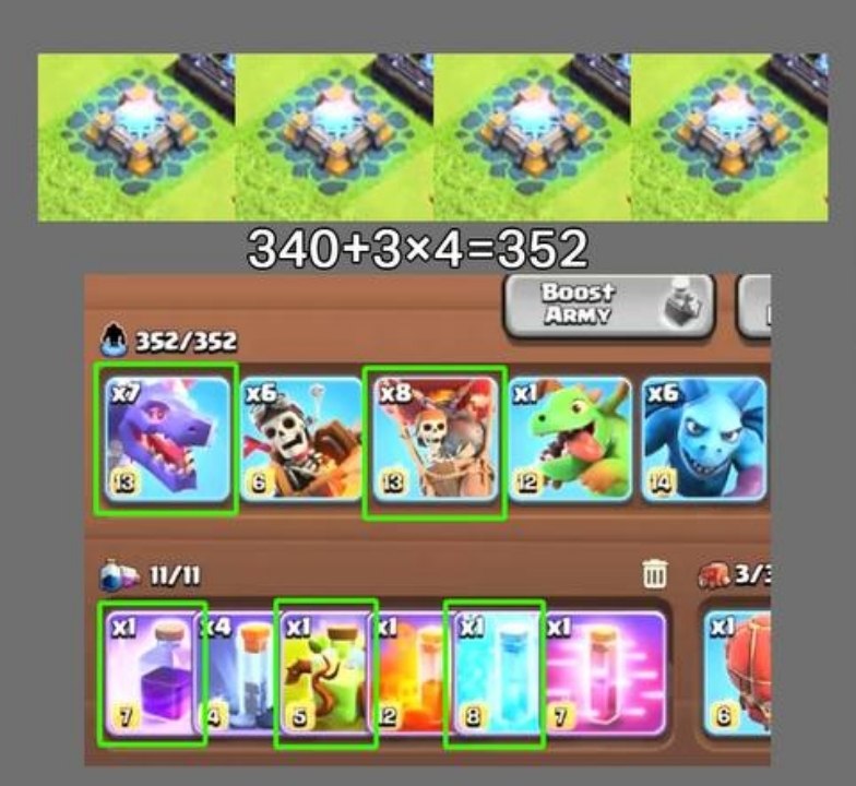 MrWocX's tweet image. Maximum Army Capacity will be 352.

More leaks👇🔗
t.me/clashwithwoc/1…

#ClashOfClans