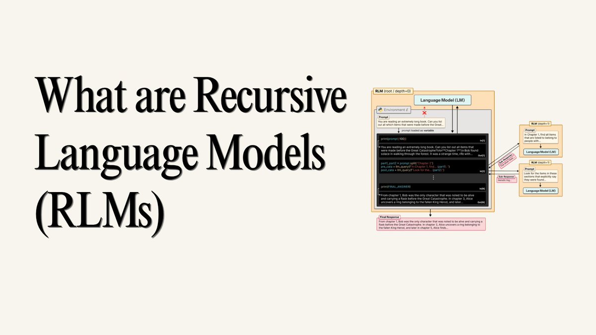 quarqlabs's tweet photo. Recursive Language Models (RLMs) have been floating around for a couple of months, but in the last two weeks the discussion has picked up fast, especially alongside ideas like GEPA.

The issue they’re trying to address isn’t new. When you build agents, the context window becomes a bottleneck pretty quickly.

Packing more into the prompt leads to context rot and we know it well.

RLMs take a different angle. Instead of treating the input as a fixed blob of text, the model treats it more like an environment it can explore.

You give the root model something like a REPL, and now it doesn’t have to read everything upfront.

It can decide what’s worth inspecting and make recursive sub-calls when needed.

So instead of one big forward pass, you get structured computation.

The paper shows RLMs handling up to two orders of magnitude beyond context window

But on simple retrieval i.e "needle in a haystack", there’s basically no difference compared to standard models.

Difference appears once context gets large (around 16K tokens and beyond), which is expected.

Things change with tasks like OOLONG, where the model has to aggregate information across many entries (linear complexity). Vanilla models degrade steadily as the input grows, while RLMs hold up much better.

On OOLONG at 132K tokens, base GPT-5 scores 44% while the RLM scores 56.5% . A ~28% improvement.

Another breakpoint shows up with OOLONG-Pairs, which requires pairwise comparisons (quadratic complexity). Standard models are essentially at zero. RLMs get to ~58% F1.

This isn't surprising as these task can't be done with single forward pass as attention isn’t designed for that.

On deeper research-style tasks (like browsing large document sets), RLMs also show strong gains, both in accuracy and token efficiency.

One of the more interesting side effects is what people are calling “small model inversion.” With the right recursive setup, smaller models can outperform larger ones on long-context reasoning.

There are cases where a GPT-5-mini-based RLM beats GPT-5 on harder splits, and where smaller fine-tuned models outperform much larger ones on million-token tasks. That suggests the bottleneck isn’t just model size.

The main thing to keep in mind is that RLMs aren’t universally better. On short, simple tasks, they don’t really add value.

But as context length and reasoning complexity increase, the advantage becomes hard to ignore.

The OOLONG-Pairs result ~58% vs <0.1% is probably the clearest signal. 

Once a task requires structured computation rather than just pattern matching, giving the model the ability to act over the context  changes what it can do.