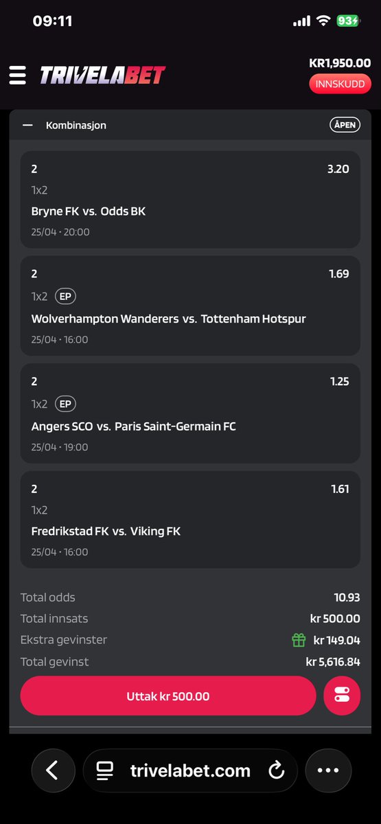 Coys2602's tweet image. Dagens kupong æg har like stor tru på! Som selvmålet
æg fekk inn i går i Forrest kampen 😀 #oddsen #odds  Klør meg i hodet på så god odds på odd 😀😂⚽️⚽️