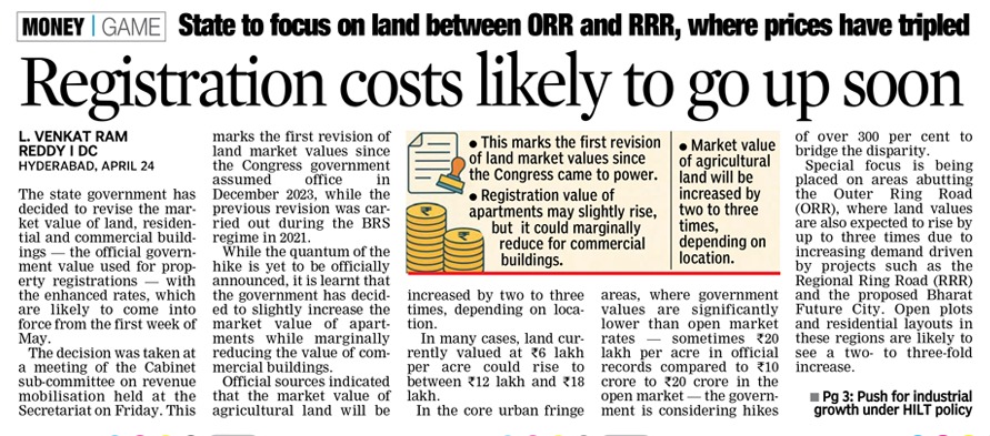 PavanCherukuriK's tweet image. Market Values of land in Telangana to be revised soon.

Registration Values of flats to be expected to raise.. 

#Telangana #RealEstate #Hyderabad