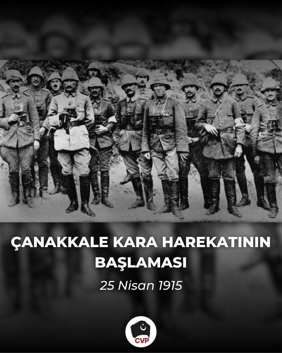 cvpgenelmerkez's tweet photo. 25 NİSAN 1915 | ÇANAKKALE KARA HAREKATININ BAŞLAMASI
 
Düşmanın ‘mucize’, ‘Biz Türklerle değil, onların Allahlarıyla harbettik’ dedikleri ruhu Mustafa Kemal anlatıyor:

 “Karşı siperler arasında mesafe 8 metre, yani ölüm muhakkak… muhakkak! Birinci siperlerdekiler hiçbiri kurtulmamacasına tümüyle düşüyor, ikincidekiler onların yerine gidiyor… Öleni görüyor, üç dakikaya kadar öleceğini biliyor, en ufak bir tereddüt dahi göstermiyor. Okuma bilenler ellerinde Kuran-ı Kerim cennete girmeye hazırlanıyorlar. Bilmeyenler kelime-i şahadet çekerek yürüyorlar. Çanakkale muharebesini kazandıran bu yüksek ruhtur!” 

Toprağımızı vatan yapan binlerce kahraman şehidimizi saygı, minnet ile anıyor ve aynı yüksek ruhla söz veriyoruz:

Kanla kazanılan vatanın yabancıya satılan her karış toprağı, her madeni, her ağacı, her fabrikası tek tek geri alınacak ve bu ihanetlerin hesabı tek tek sorulacaktır.