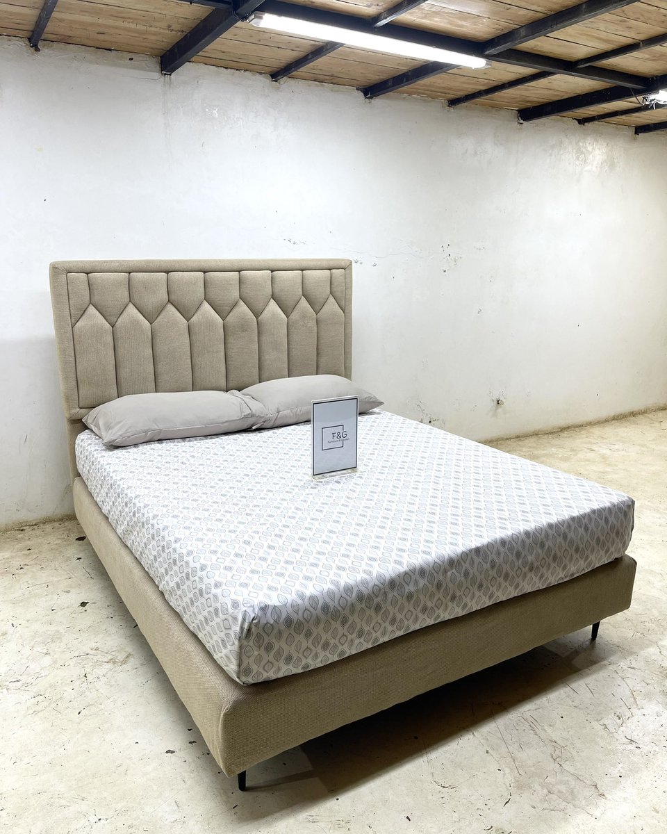 FnG_Kenya's tweet image. Introducing the Mira bed

This sleek design features a sturdy wooden frame, covered in tufted textured fabric, supported by metallic legs and special locks to ensure secure attachment of the headboard and the body frame.

Sleep stylishly with the Mira bed.✨#furniture #indoor