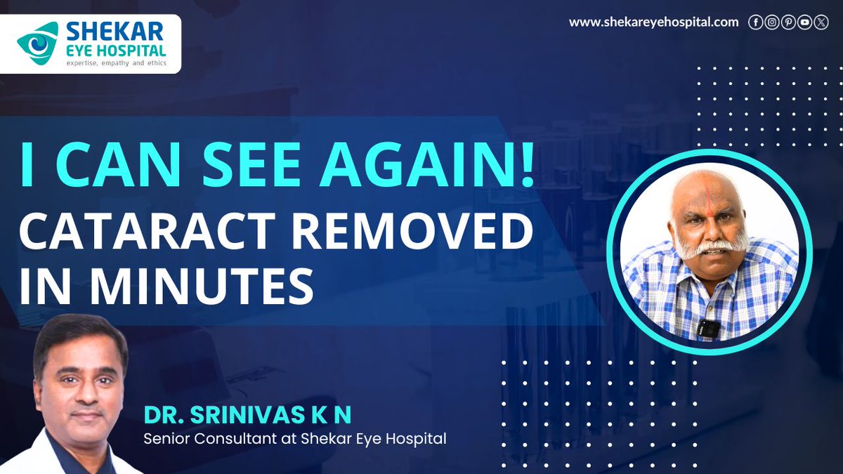 ShekarEye's tweet photo. Is Cataract Surgery Painful? Real Patient Answers!
Watch Full video : https://t.co/pw7k8VPO7k
Experience the journey to clear vision through a real patient’s story at Shekar Eye Hospital. In this testimonial, the patient shares how smooth and comfortable their cataract surgery https://t.co/ITlX8ypYXf