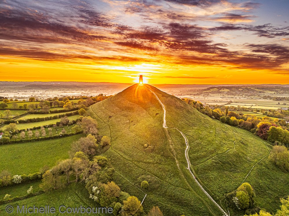 Sunrise this morning in Glastonbury. Like heaven on earth.