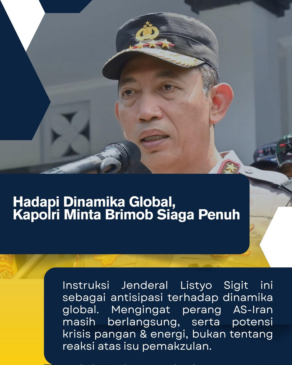 mbapopice's tweet photo. Keamanan negara tidak boleh kendor. Instruksi Kapolri ini menunjukkan komitmen Polri dalam menjaga kedaulatan di tengah ketidakpastian global. Mari percayakan keamanan kita pada institusi yang berwenang. https://t.co/8N3YCDgd7l