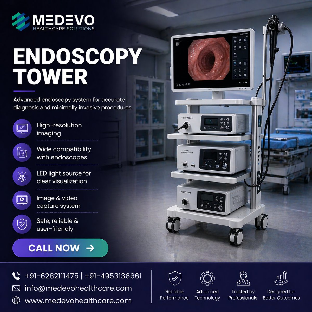 medevo_hc's tweet image. Endoscopy Tower with Stryker, Olympus &amp;amp; Karl Storz – high-definition imaging for precise minimally invasive procedures.

#Endoscopy #MedTech #Surgery #Healthcare