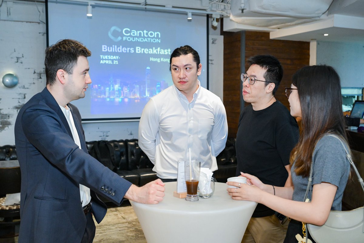 CantonFdn's tweet image. Canton Builders Breakfast at Hong Kong Web3 Festival wrapped up and it was a great one. 🇭🇰

Developers, engineers, and ecosystem partners in one room exploring what it actually takes to build on @CantonNetwork, no panels, no pitches, just focused conversations over coffee on