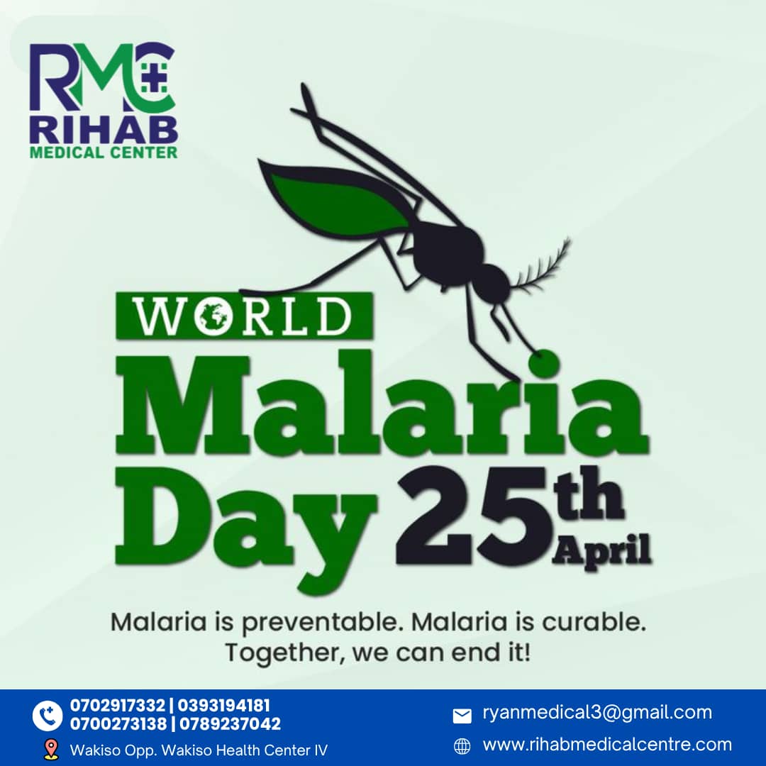 RihabMedical's tweet photo. Malaria still affects millions every year, but it’s preventable! 💛
On World Malaria Day, remember: use nets, avoid stagnant water, and seek treatment early.
Trust Rihab Medical Centre Wakiso for expert care.

#WorldMalariaDay #EndMalaria #HealthTips #tasaçakbudeniz https://t.co/unALdfvwH2