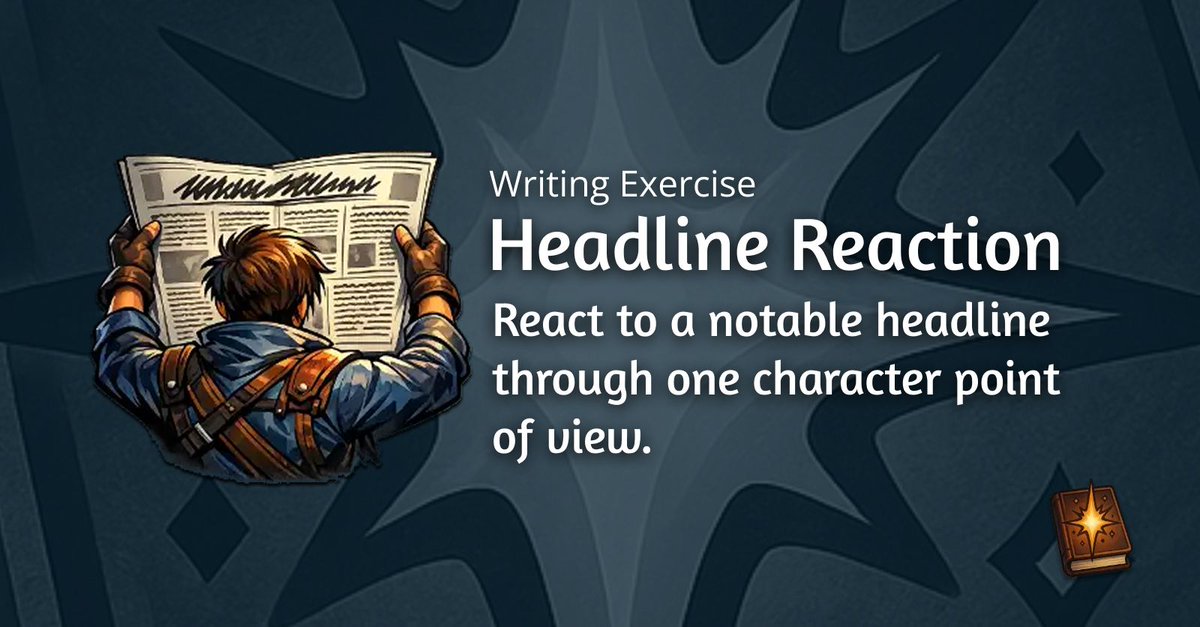 thestoryshack's tweet image. Headline Reaction is a prompt-driven writing exercise that turns real headlines into instant story sparks. React and write at spark.thestoryshack.com #WritingPrompt #CreativeWriting #StoryIdeas