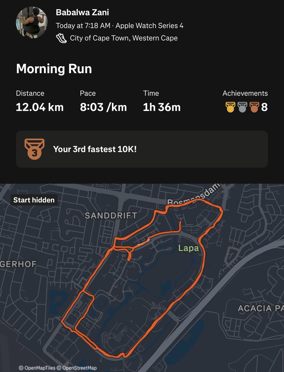 nomhamha_'s tweet photo. 🥳🥳🙌🏾🙌🏾
My longest run ever!!! 

Chu ngcembe okwe xhego phezu kwexhegwazana😭😭

#FetchYourBody2026
#FetchingSanity
#FetchYourHeart #FetchYourLife https://t.co/qndc0vxxLy