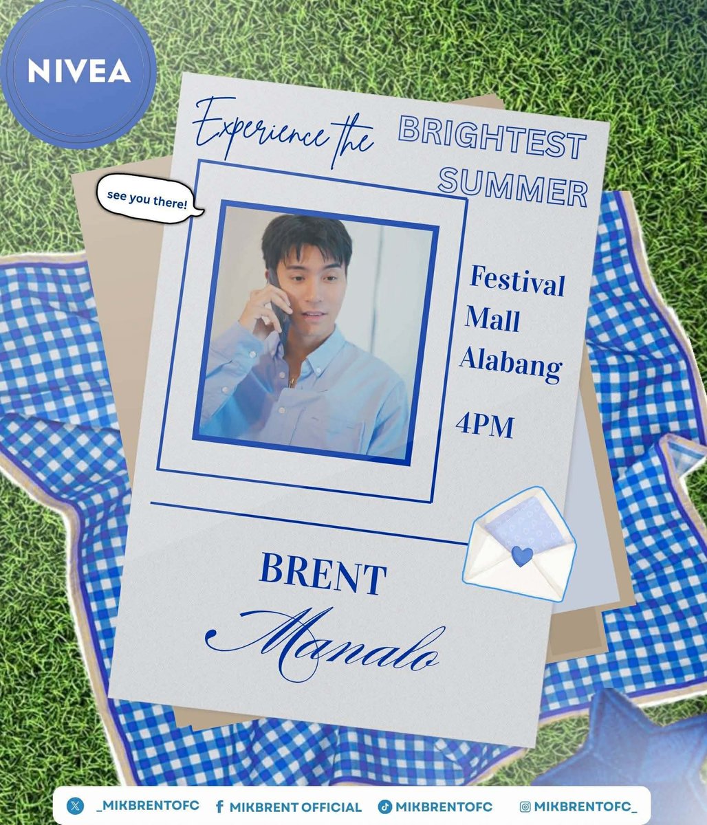 MENTies, don’t miss this! 

Catch Brent at Festival Mall Alabang at 4PM with NIVEA.

See you there? 

BRENT FOR NIVEA ACTIVATION