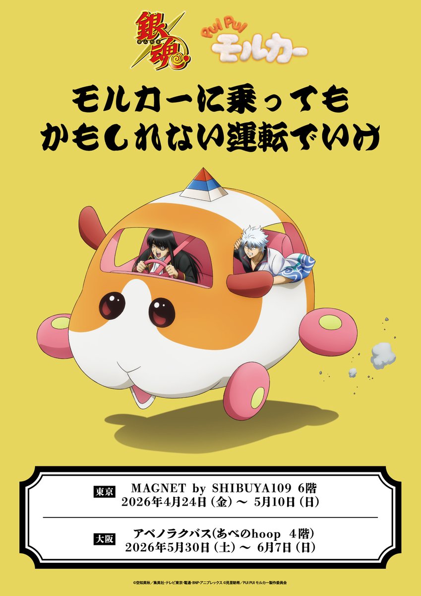 銀魂×PUI PUI モルカー POP UP STORE～モルカーに乗ってもかもしれない運転でいけ～ tweet media