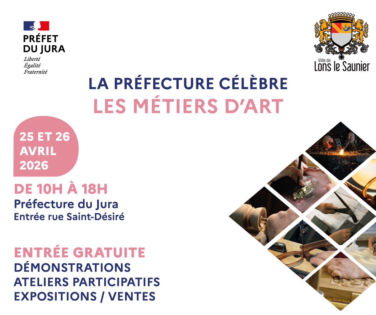 Image de Préfet du Jura - Ce week-end, laissez-vous surprendre par le talent des artisans à la Préfecture du Jura. 

Les  same
