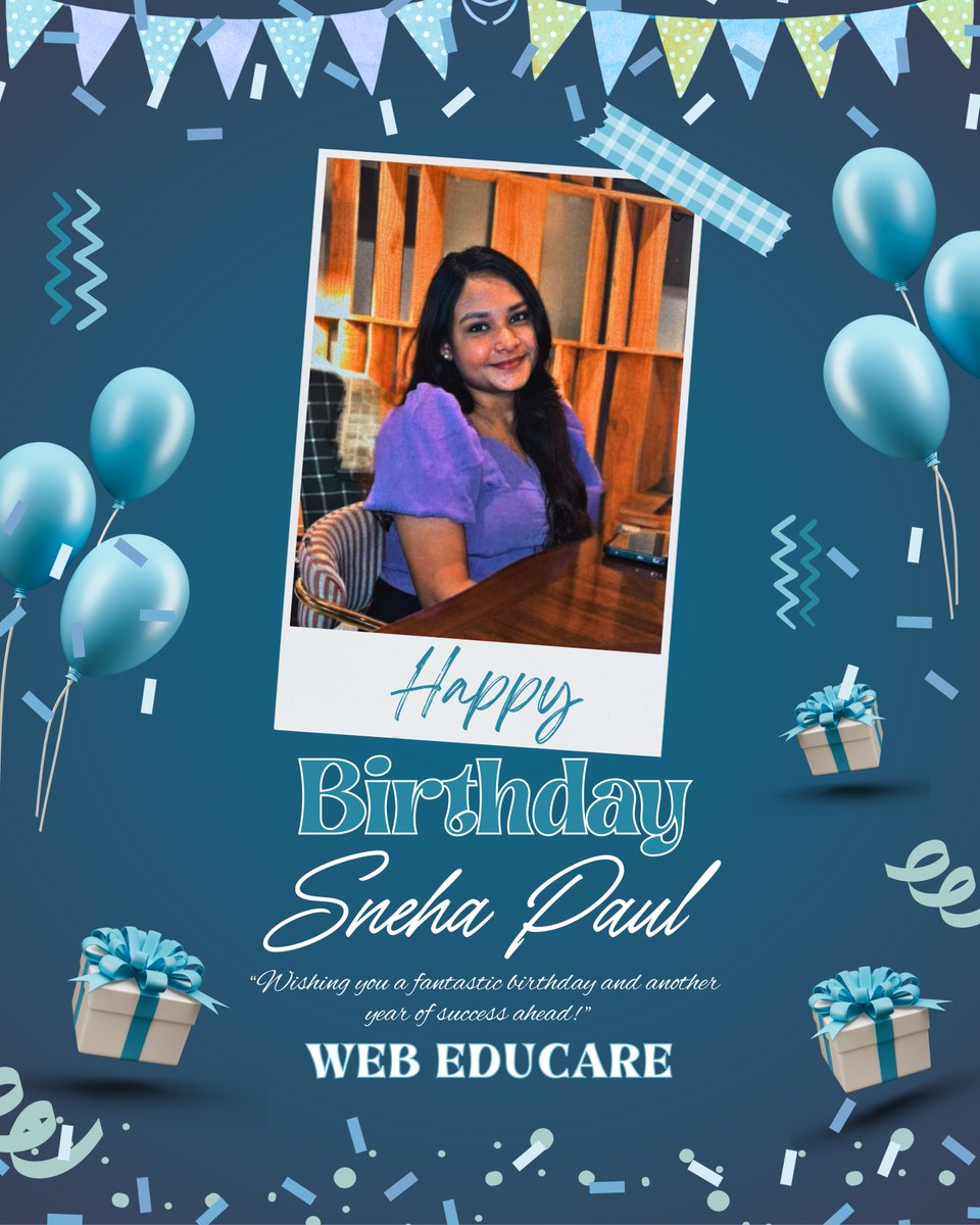 webeducare's tweet image. 🎂 Happy Birthday, Sneha Paul! 🎉

  Wishing you a fantastic birthday and another year of success ahead! 🌟 So proud to have you on the @WebEducare team. Keep shining! ✨ 

 #HappyBirthday #WebEducare #TeamCelebration