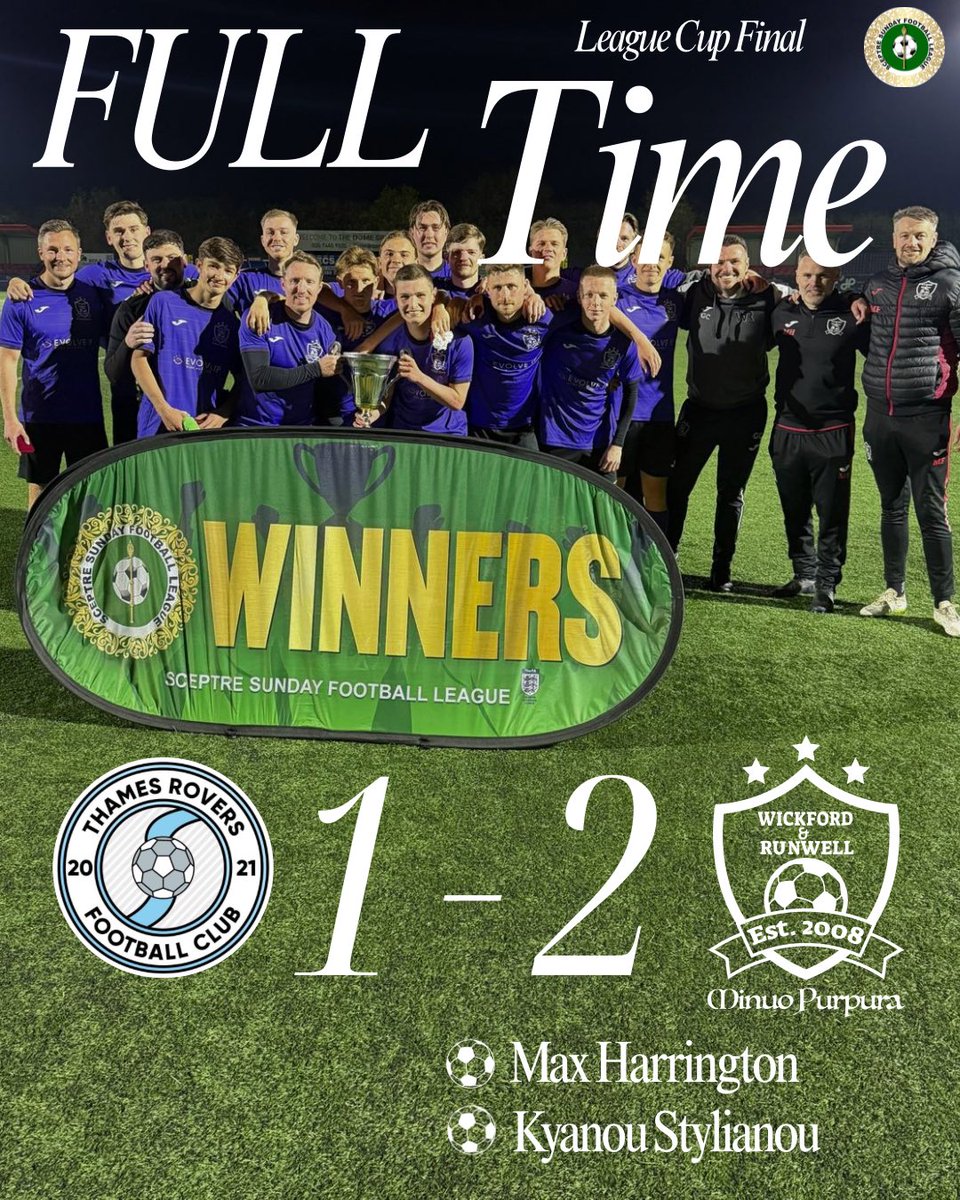 Double-Winners 💜

League Title ✅
League Cup ✅

First Team, Over and Out 🫡

<a href="/SceptreLeague21/">Official Sceptre League</a> 

#minuopurpura #football #sundayleague #double #cupfinal #winners