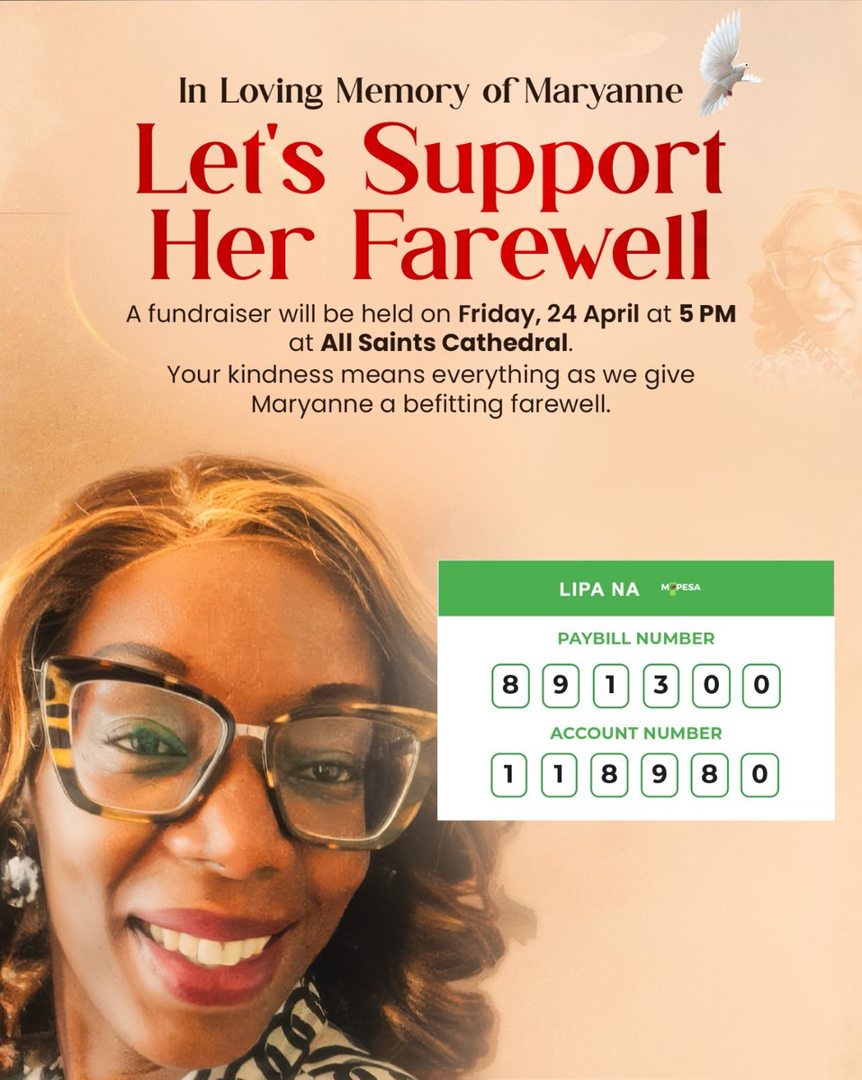patrickkagunya's tweet photo. In Loving memory of Maryanne Njeri lets support her family clear her medical bill balance kshs 5 million 

Court of Appeal #20yearstogether

You can send your contribution to Mchanga link below thanks  

Maryanne's Medical and Funeral Fund | M-Changa https://t.co/xhe7glGcMj https://t.co/tEq20oRB84