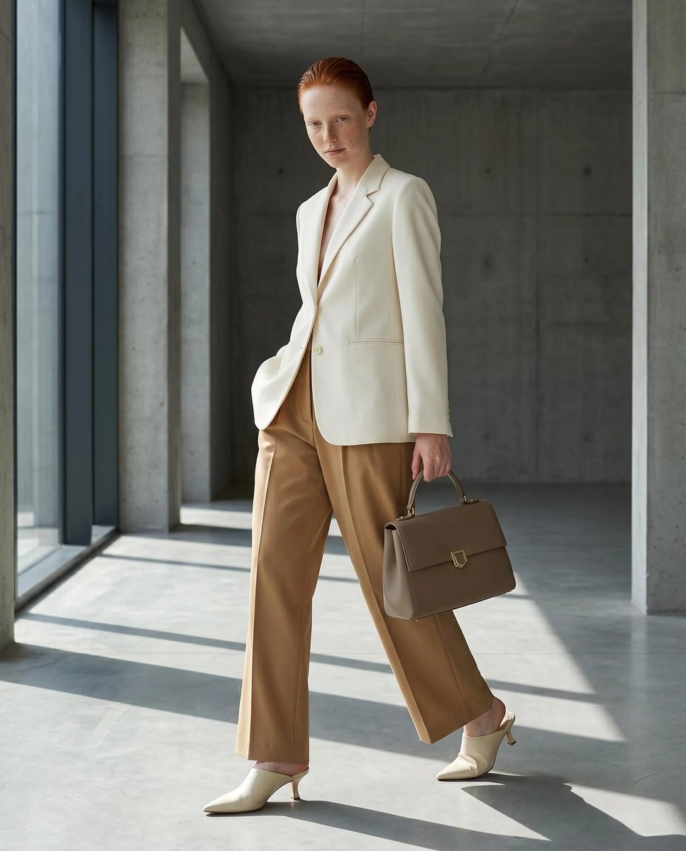 on_model_ai's tweet photo. Quiet luxury isn't dead, you're just buying the wrong basics. A truly tailored spring wardrobe is a lifelong investment, not a micro-trend. Are you still buying disposable beige fast fashion? @therow @voguemagazine

#onmodel #quietluxury #springwardrobe #minimaliststyle https://t.co/gDP4a0aetj