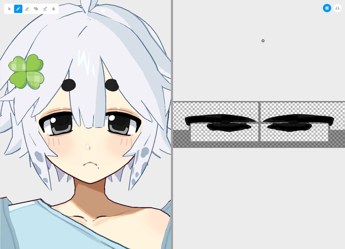 mofupantsu's tweet photo. for those who would like to emulate a similar style, here are what my textures look like! 

eyeliner-> eyes-> hair-> skin https://t.co/NvjM9g7jIm