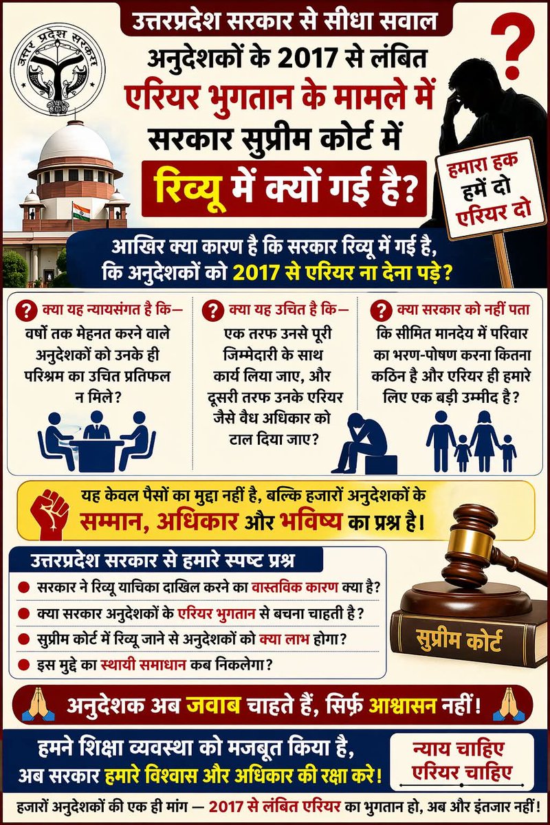 pka3856's tweet photo. आखिर उत्तर प्रदेश के अनुदेशक के साथ सौतेला तरीका क्यों अपनाया जा रहा जब सरकार कोर्ट की आदेश को हमेशा सही मानती हैं तो इनका क्यों नहीं लागु कर रही हैं. @PMOIndia @Aamitabh2 @pooranc36200376 @shivkmishra @myogioffice @myogiadityanath @news24tvchannel https://t.co/QIag1k5wOP