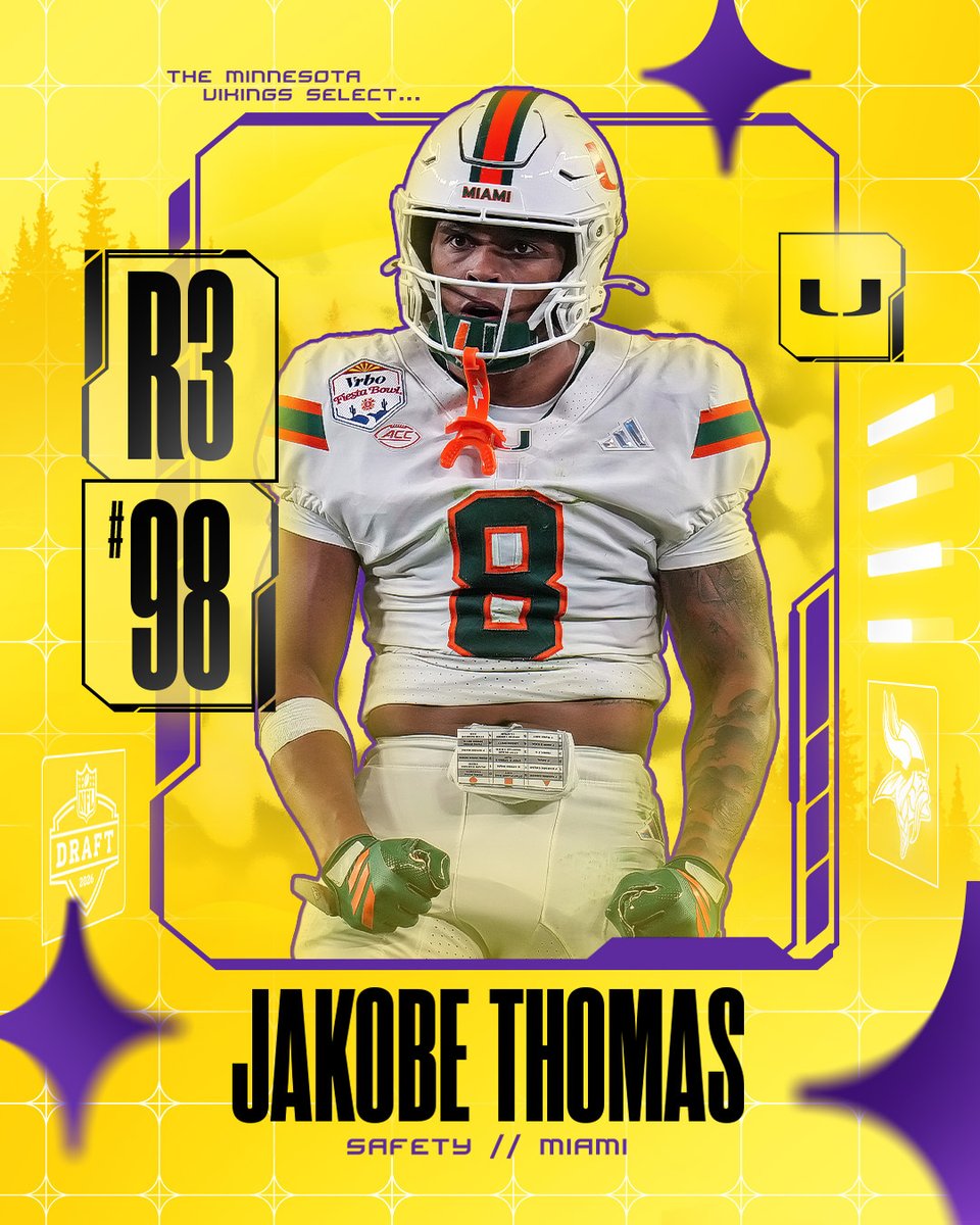 Vikings's tweet image. All about the 🙌 

The #Vikings have selected @jakobethomas2.