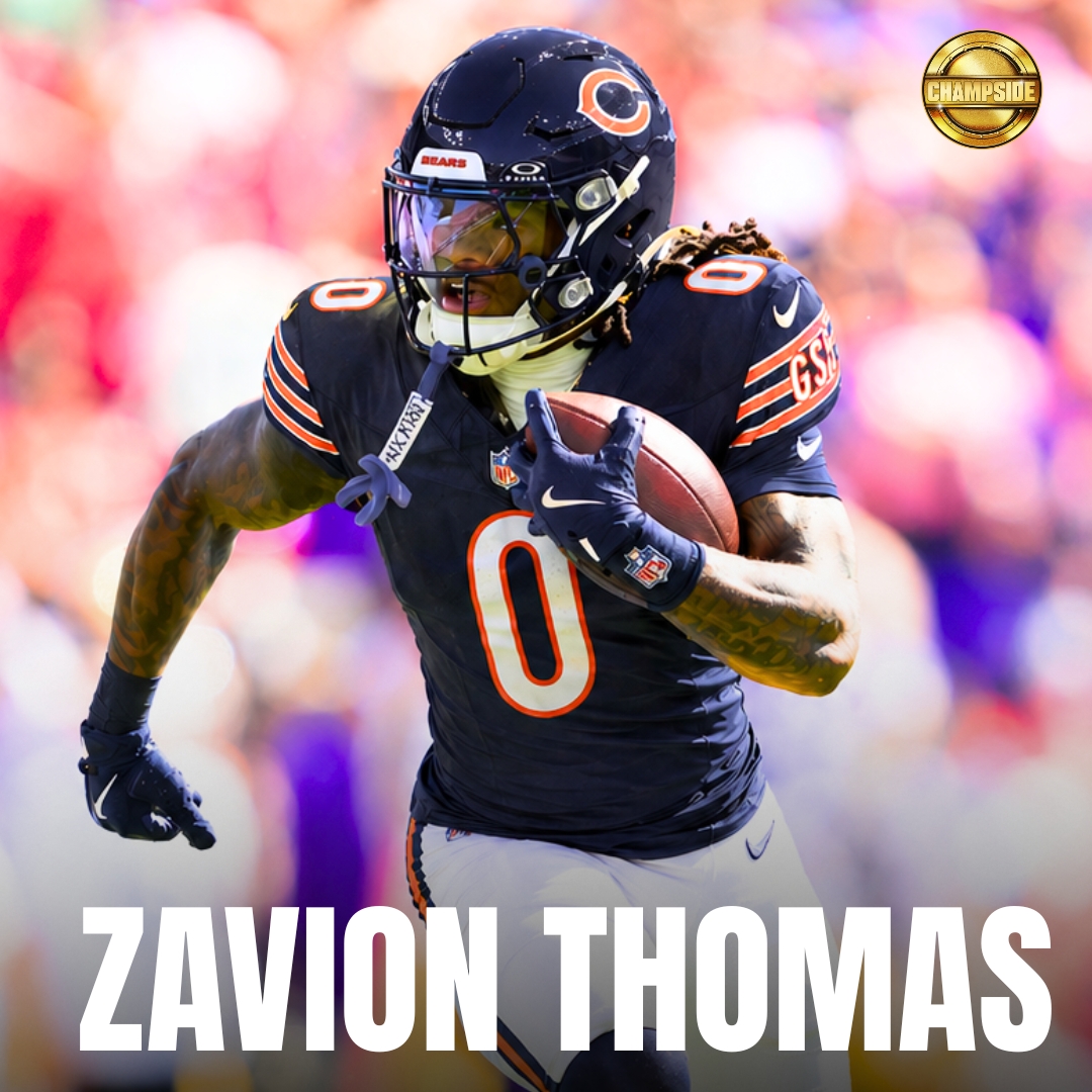 theCHAMPSIDE's tweet image. Caleb Williams just got a helluva weapon! Chicago Bears draft Zavion Thomas out of #LSU!