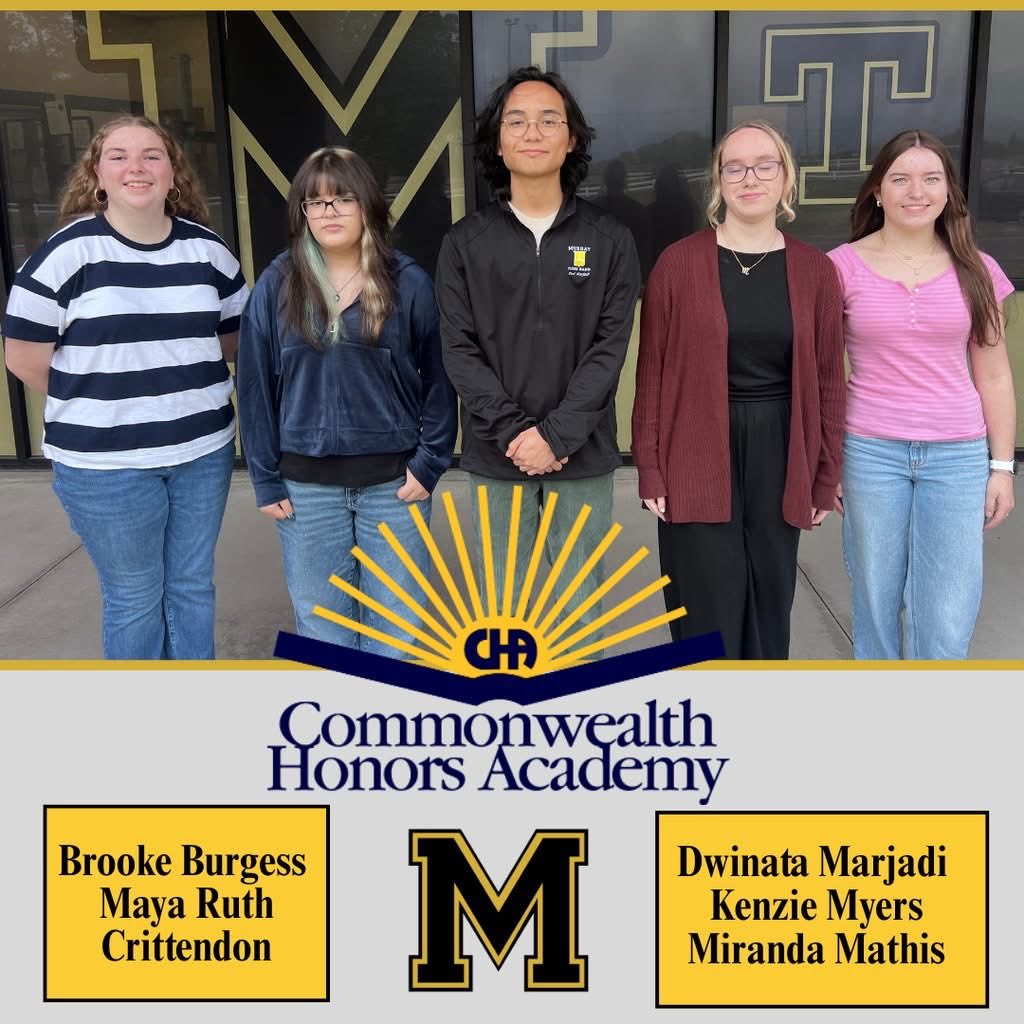 MurrayHSTiger's tweet photo. Big things happening for our Tigers! 
Murray High School juniors Brooke Burgess, Maya Ruth Crittendon, Dwinata Marjadi, and Kenzie Myers, and Miranda Mathis, have been selected from 283 applicants nationwide to attend the 2026 Commonwealth Honors Academy at MSU! https://t.co/cbvU6NSiNG
