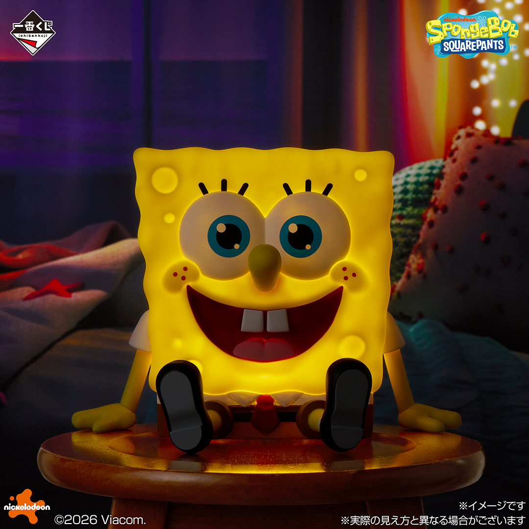 ライトをオンオフ💡 #スポンジボブ が優しく光る✨ 存在感あるキュート