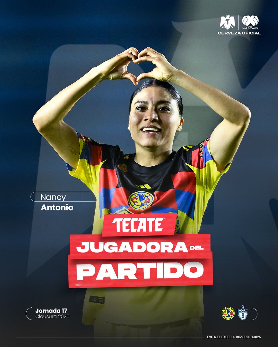 Lo hizo en la cancha… y lo confirmaron los votos 🗳️⚽️🔥
Nancy Antonio, #TecateJugadoraDelPartido 🌟

<a href="/CervezaTecate/">Cerveza Tecate</a>

#AMEvsPAC | #TecatePorTi